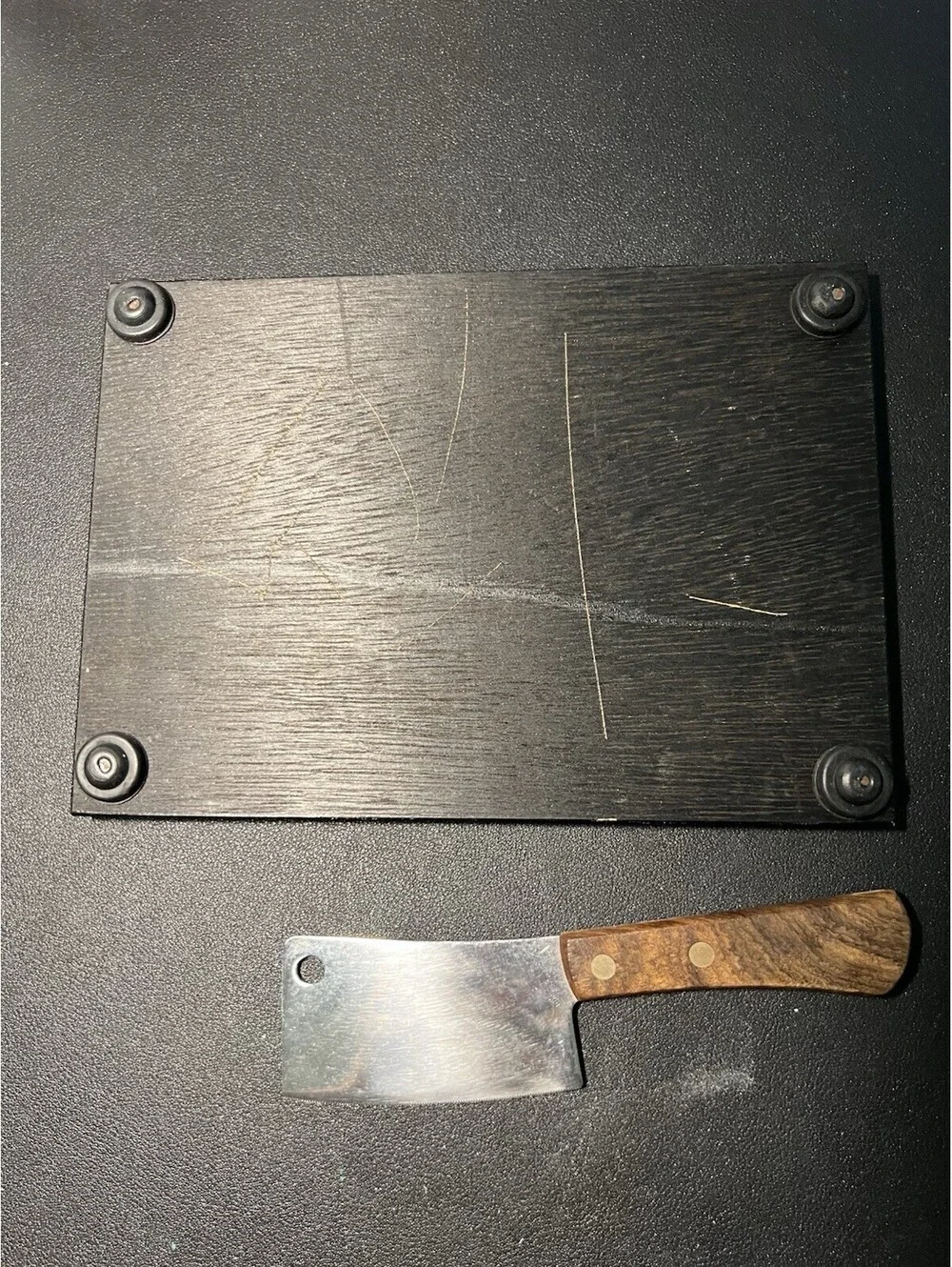 Schweppes 1970s Mixers Promotional Bar Set Mini Cheese Cleaver Wood Plaque, 8x6”